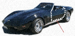 73 74 75 76 Corvette Door Weatherstrip Location