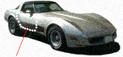 78 79 80 81 82  Corvette Door Weatherstrip Location